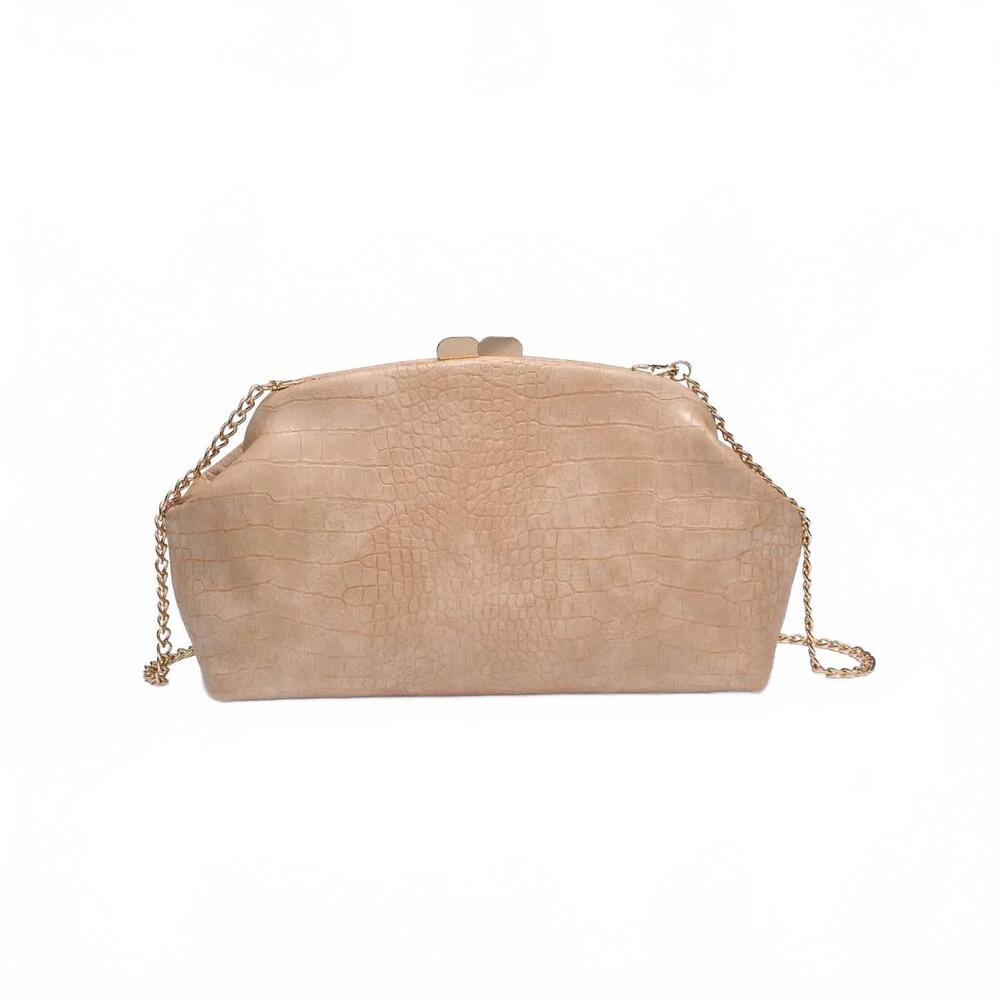 NEW MODA LUXE women's camille clutch in natural